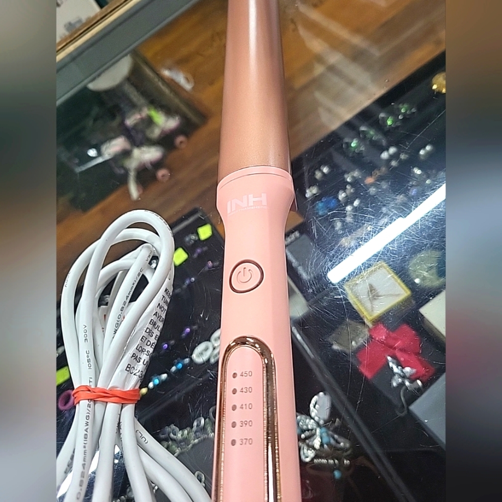 INH XL Digital Oval Pink Curling Wand